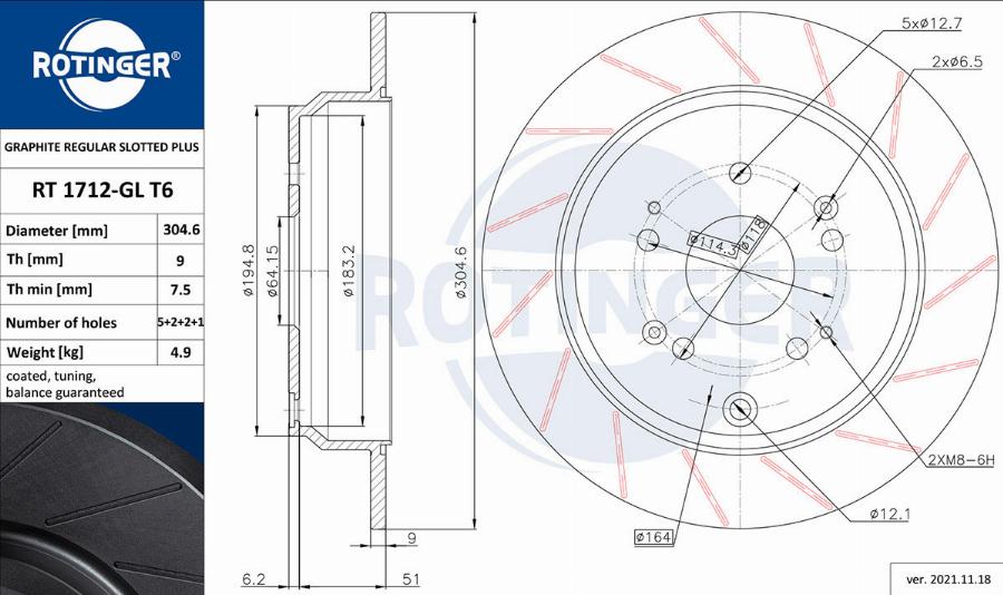 Rotinger RT 1712-GL T6 - Disque de frein cwaw.fr