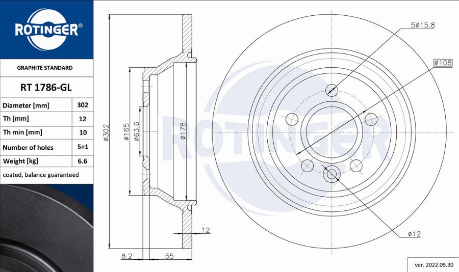 Rotinger RT 1786-GL - Disque de frein cwaw.fr