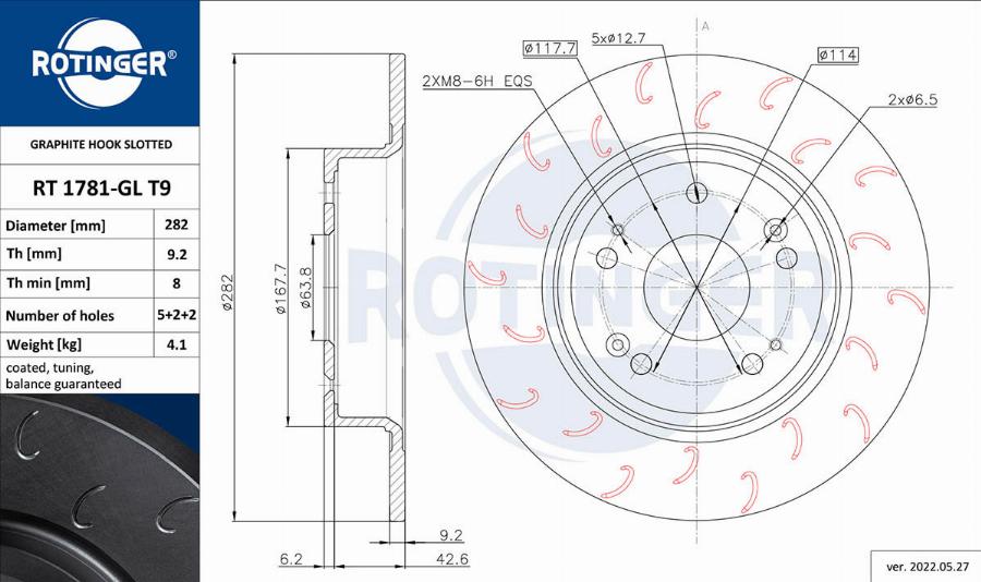 Rotinger RT 1781-GL T9 - Disque de frein cwaw.fr