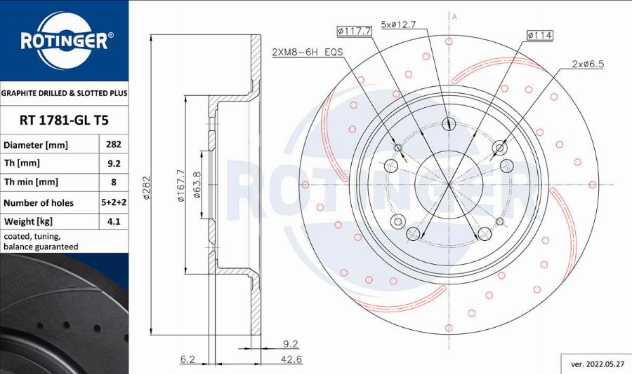 Rotinger RT 1781-GL T5 - Disque de frein cwaw.fr