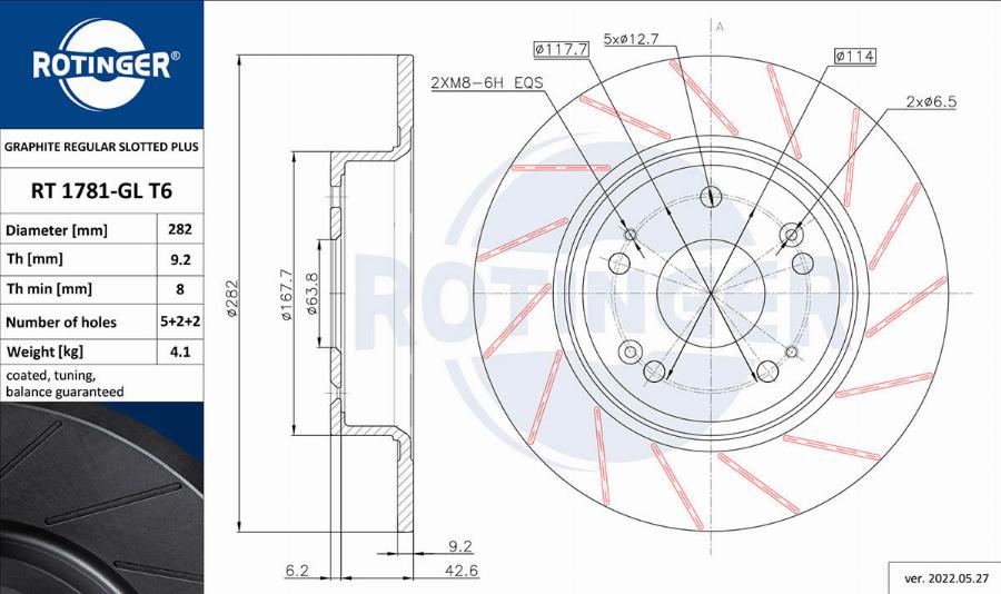 Rotinger RT 1781-GL T6 - Disque de frein cwaw.fr