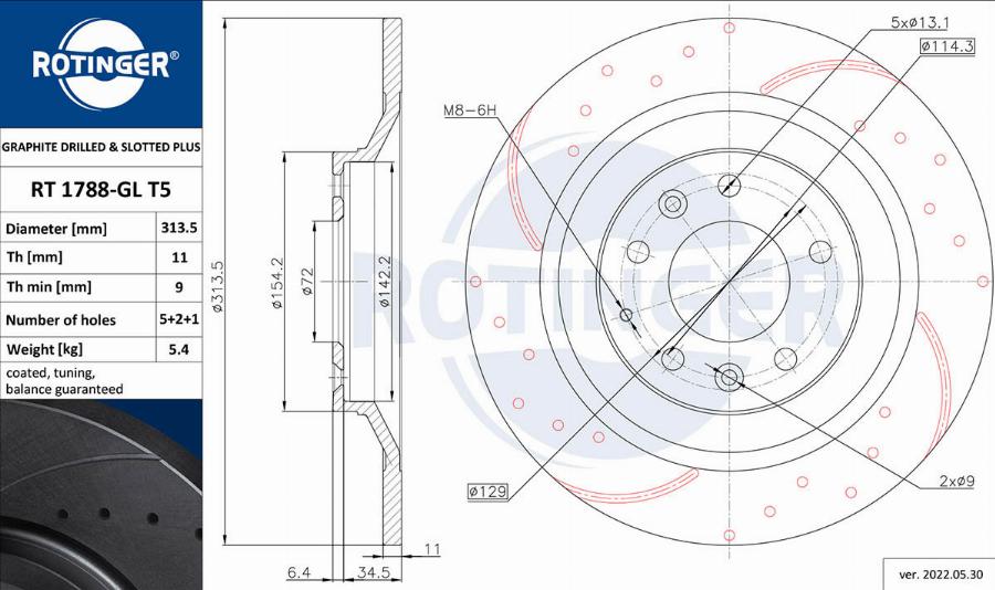 Rotinger RT 1788-GL T5 - Disque de frein cwaw.fr