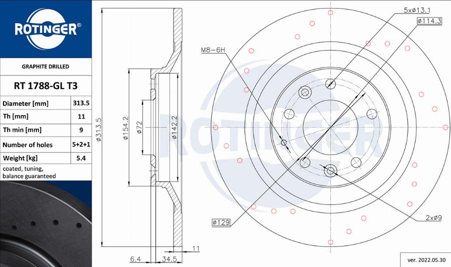 Rotinger RT 1788-GL T3 - Disque de frein cwaw.fr