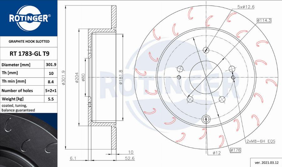 Rotinger RT 1783-GL T9 - Disque de frein cwaw.fr