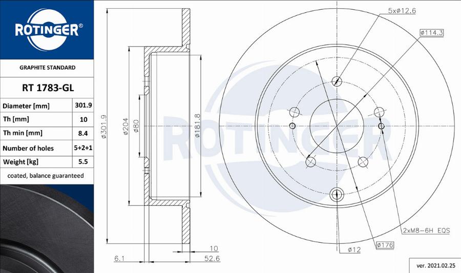 Rotinger RT 1783-GL - Disque de frein cwaw.fr