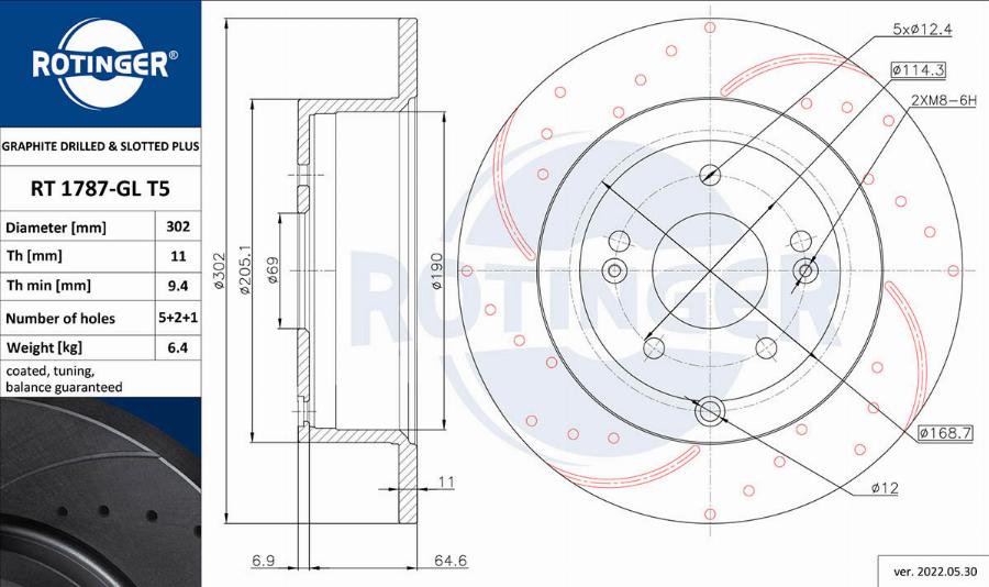 Rotinger RT 1787-GL T5 - Disque de frein cwaw.fr