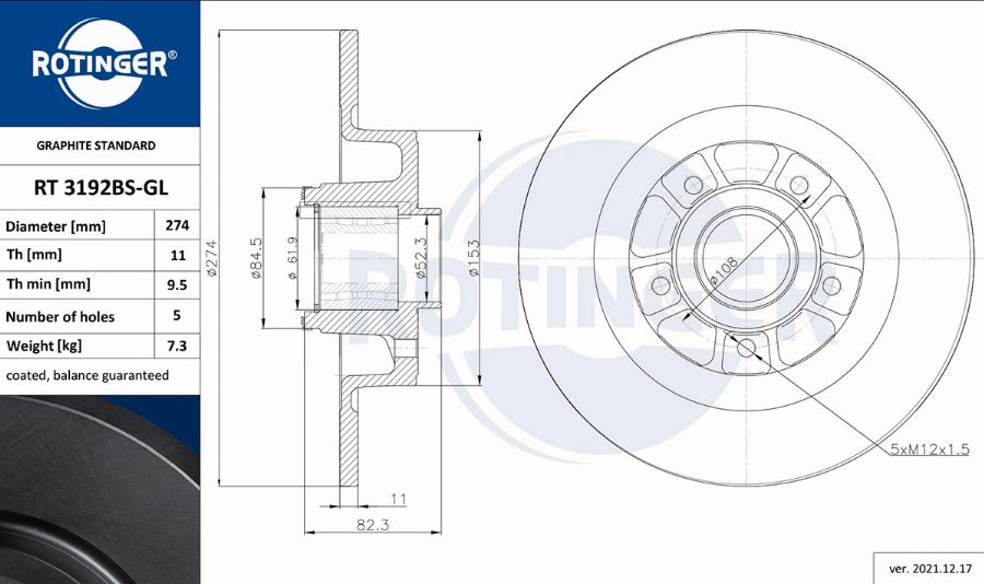 Rotinger RT 3192BS-GL - Disque de frein cwaw.fr