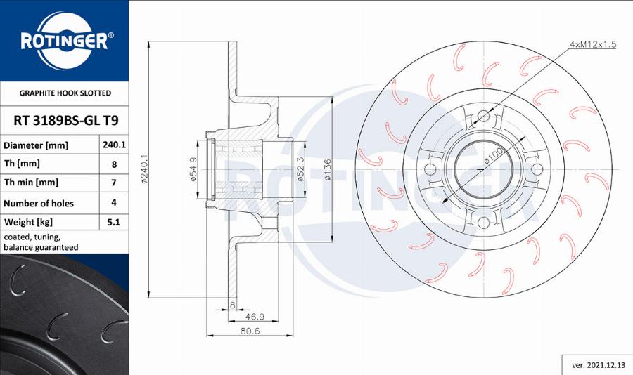 Rotinger RT 3189BS-GL T9 - Disque de frein cwaw.fr