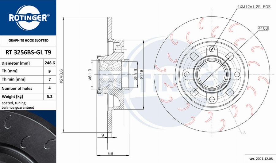 Rotinger RT 3256BS-GL T9 - Disque de frein cwaw.fr