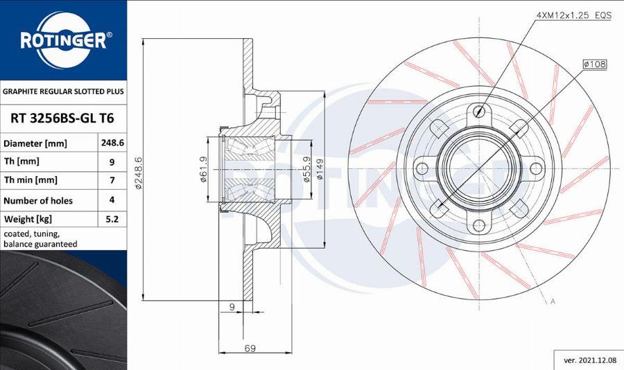 Rotinger RT 3256BS-GL T6 - Disque de frein cwaw.fr