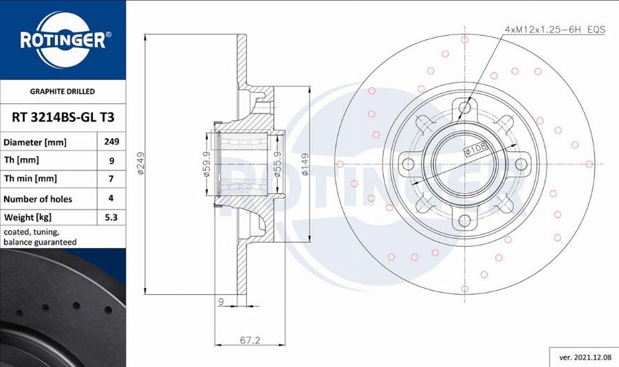 Rotinger RT 3214BS-GL T3 - Disque de frein cwaw.fr