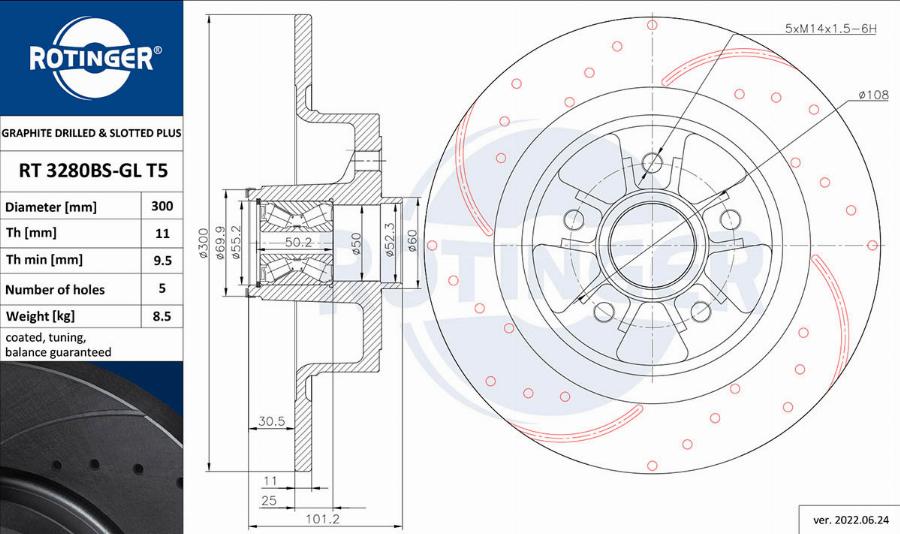 Rotinger RT 3280BS-GL T5 - Disque de frein cwaw.fr