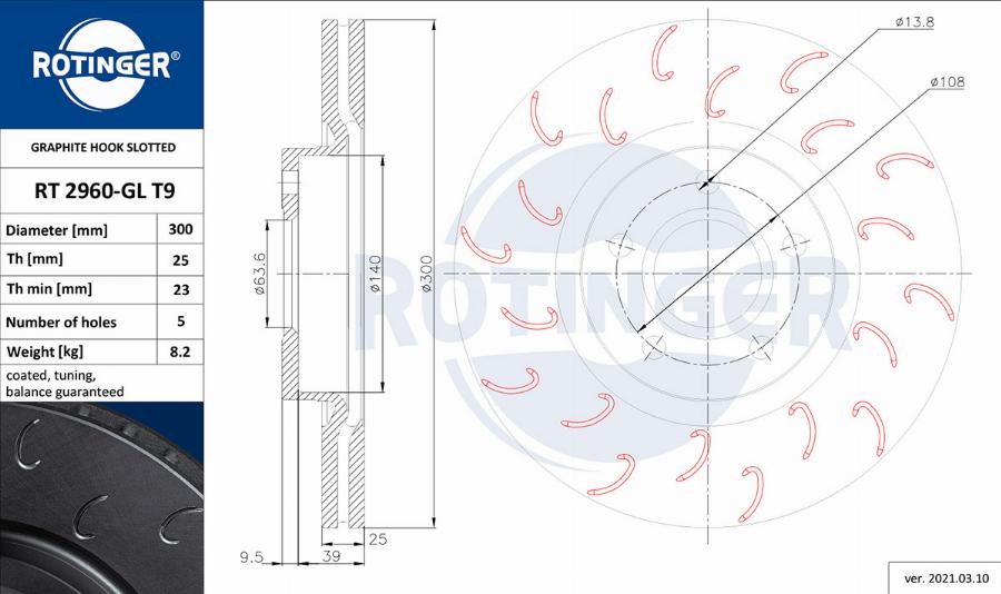 Rotinger RT 2960-GL T9 - Disque de frein cwaw.fr