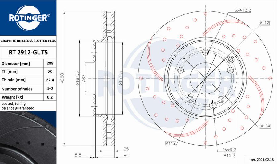 Rotinger RT 2912-GL T5 - Disque de frein cwaw.fr