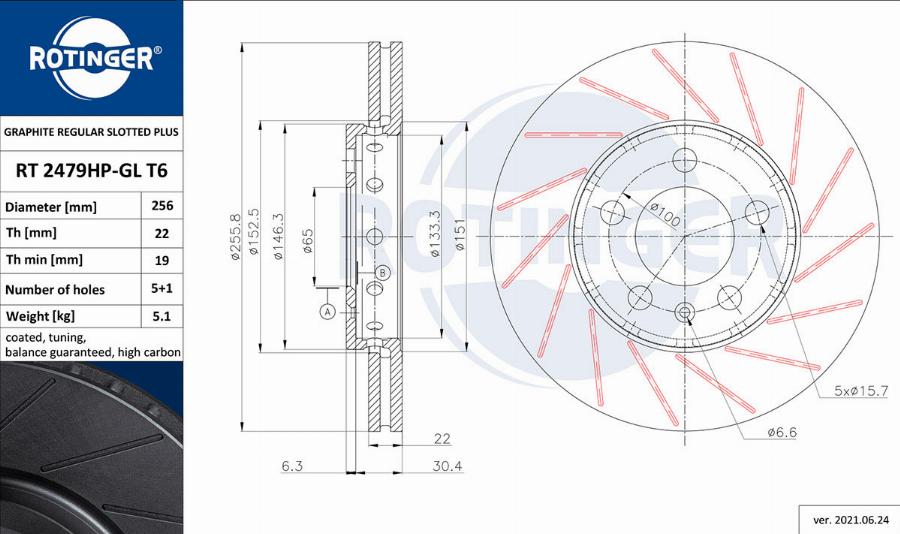 Rotinger RT 2479HP-GL T6 - Disque de frein cwaw.fr