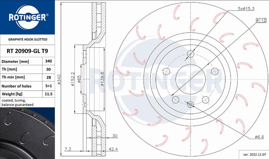 Rotinger RT 20909-GL T9 - Disque de frein cwaw.fr