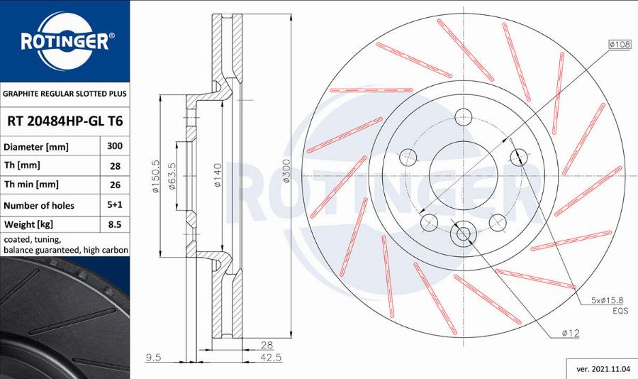 Rotinger RT 20484HP-GL T6 - Disque de frein cwaw.fr