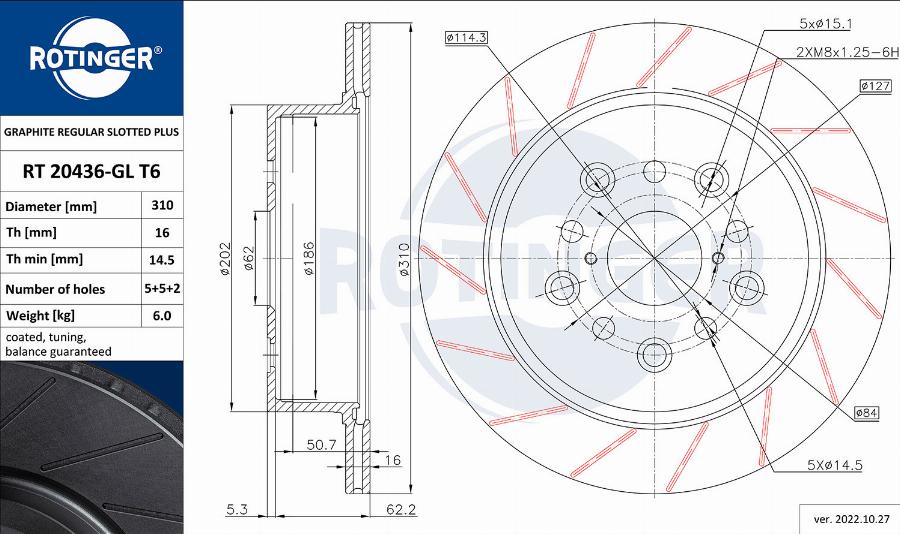 Rotinger RT 20436-GL T6 - Disque de frein cwaw.fr