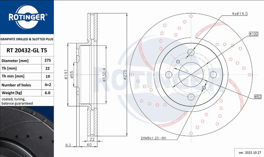 Rotinger RT 20432-GL T5 - Disque de frein cwaw.fr