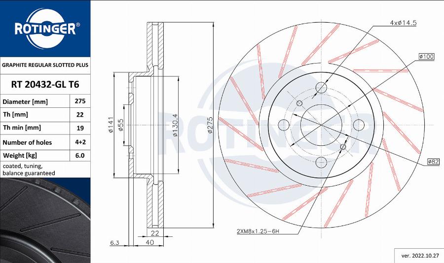 Rotinger RT 20432-GL T6 - Disque de frein cwaw.fr