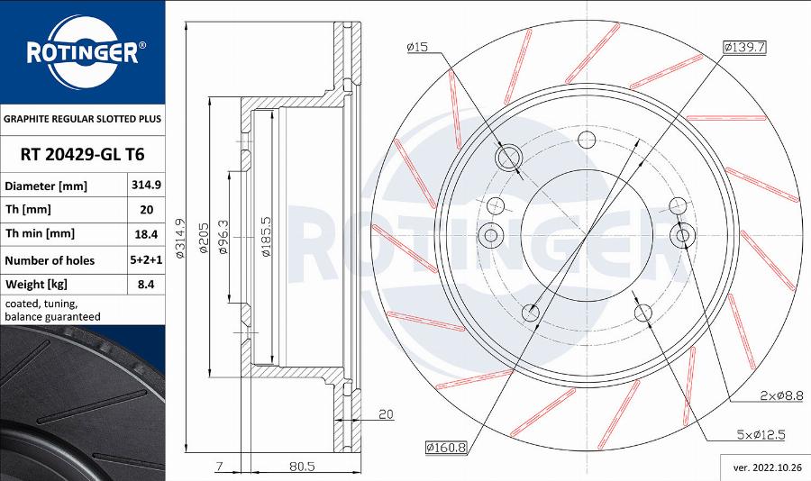 Rotinger RT 20429-GL T6 - Disque de frein cwaw.fr