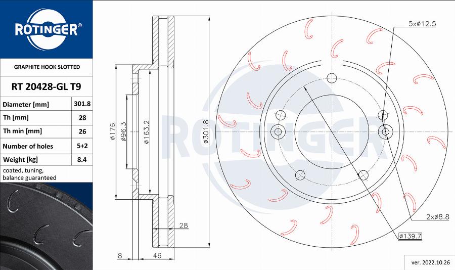 Rotinger RT 20428-GL T9 - Disque de frein cwaw.fr