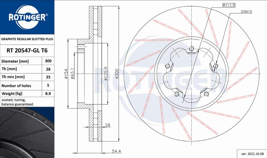 Rotinger RT 20547-GL T6 - Disque de frein cwaw.fr