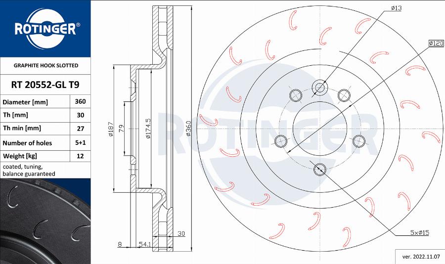 Rotinger RT 20552-GL T9 - Disque de frein cwaw.fr