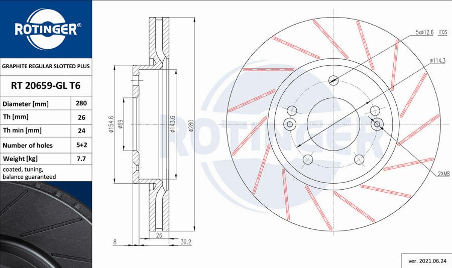 Rotinger RT 20659-GL T6 - Disque de frein cwaw.fr