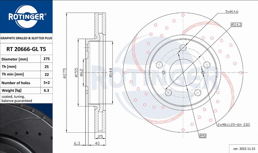 Rotinger RT 20666-GL T5 - Disque de frein cwaw.fr