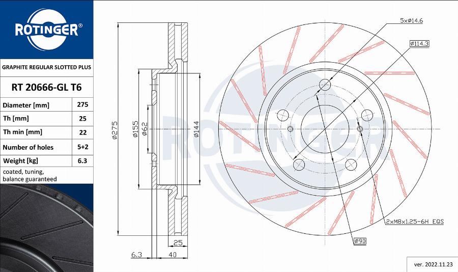 Rotinger RT 20666-GL T6 - Disque de frein cwaw.fr