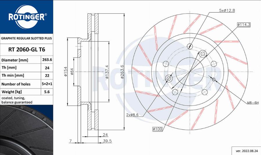 Rotinger RT 2060-GL T6 - Disque de frein cwaw.fr