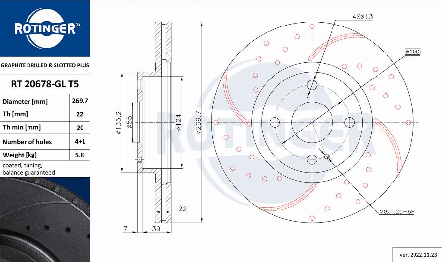 Rotinger RT 20678-GL T5 - Disque de frein cwaw.fr