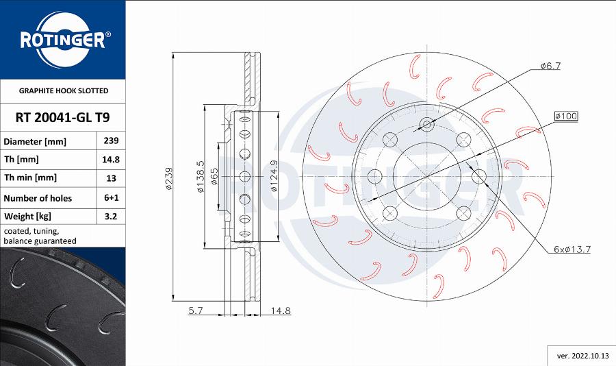 Rotinger RT 20041-GL T9 - Disque de frein cwaw.fr