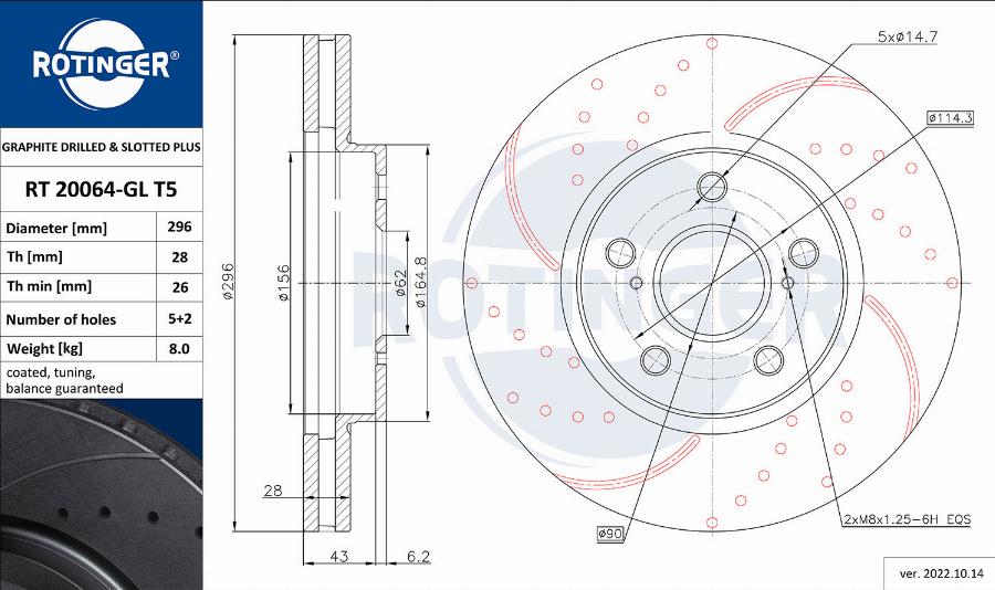 Rotinger RT 20064-GL T5 - Disque de frein cwaw.fr