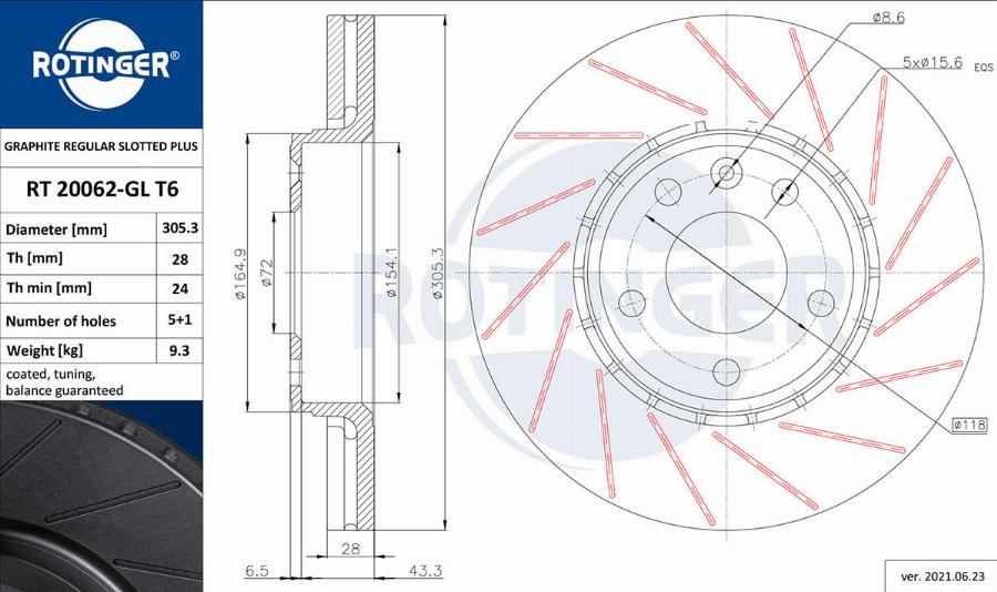 Rotinger RT 20062-GL T6 - Disque de frein cwaw.fr