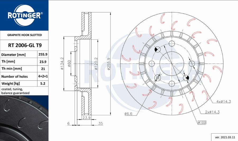 Rotinger RT 2006-GL T9 - Disque de frein cwaw.fr