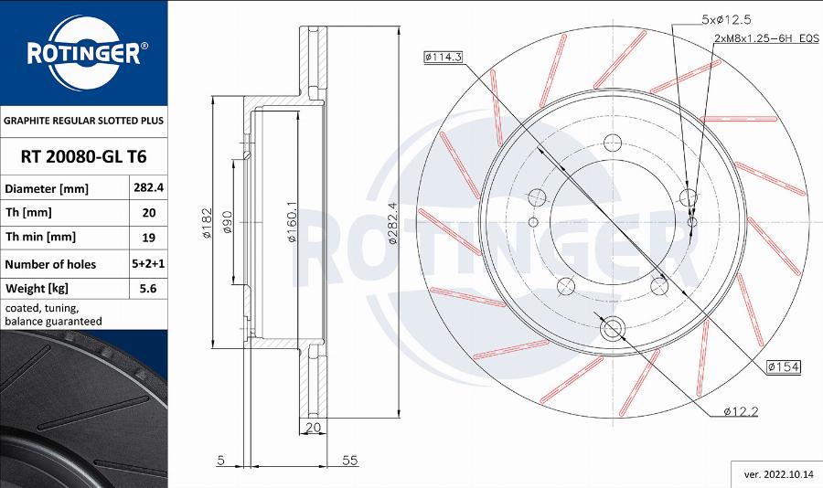 Rotinger RT 20080-GL T6 - Disque de frein cwaw.fr