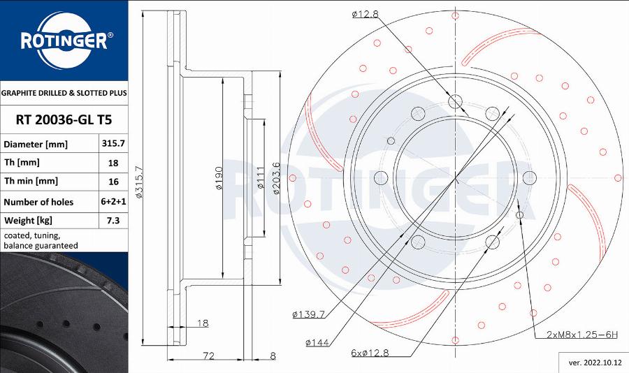 Rotinger RT 20036-GL T5 - Disque de frein cwaw.fr