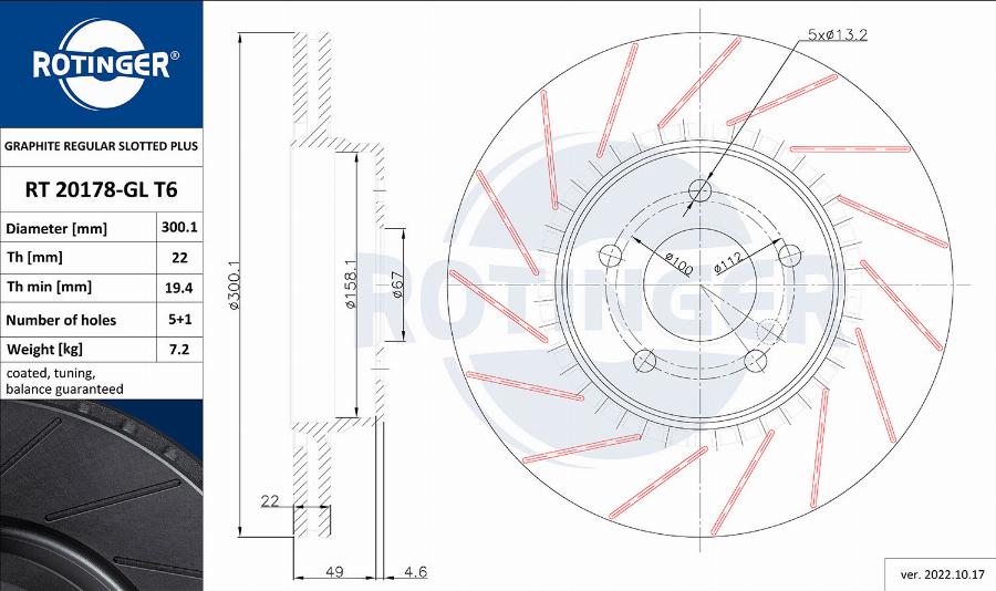 Rotinger RT 20178-GL T6 - Disque de frein cwaw.fr