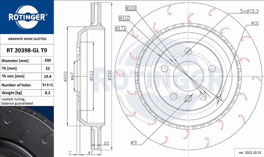 Rotinger RT 20398-GL T9 - Disque de frein cwaw.fr