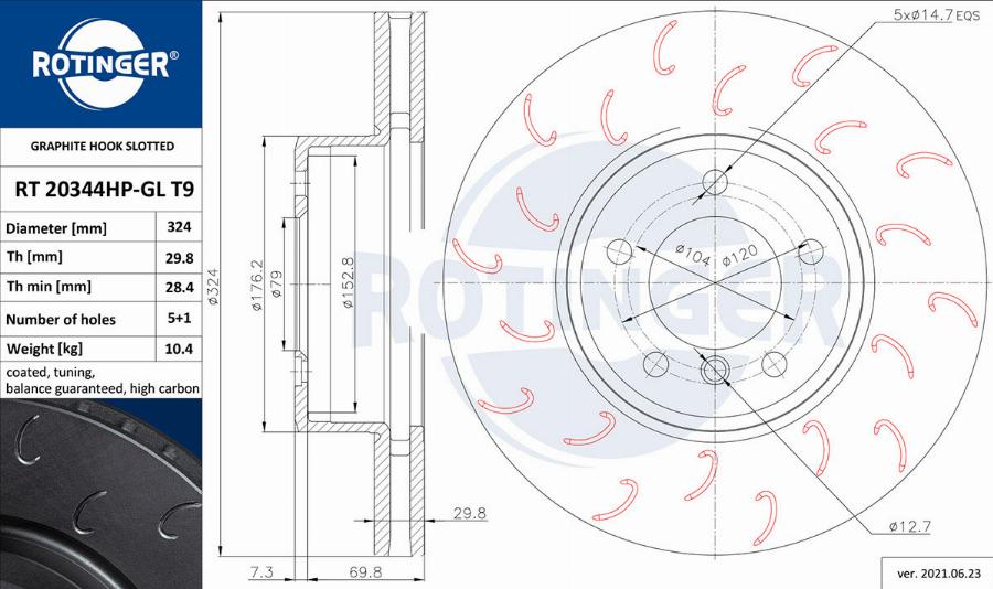 Rotinger RT 20344HP-GL T9 - Disque de frein cwaw.fr