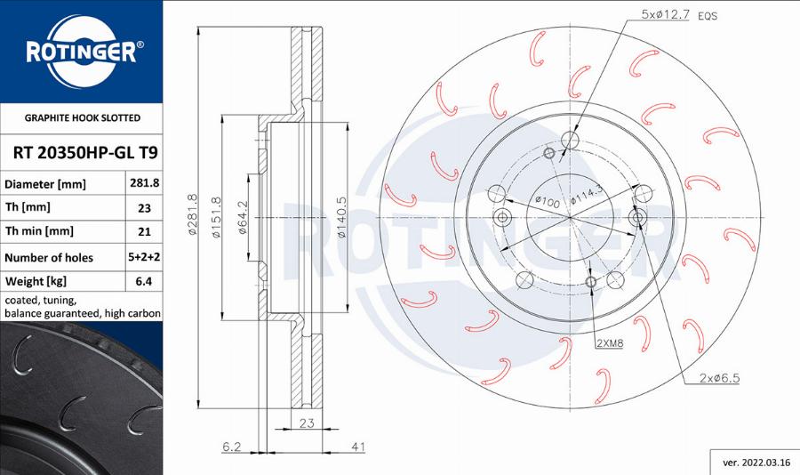 Rotinger RT 20350HP-GL T9 - Disque de frein cwaw.fr