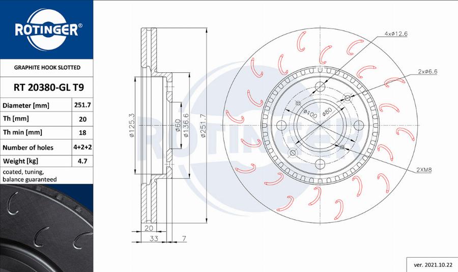 Rotinger RT 20380-GL T9 - Disque de frein cwaw.fr