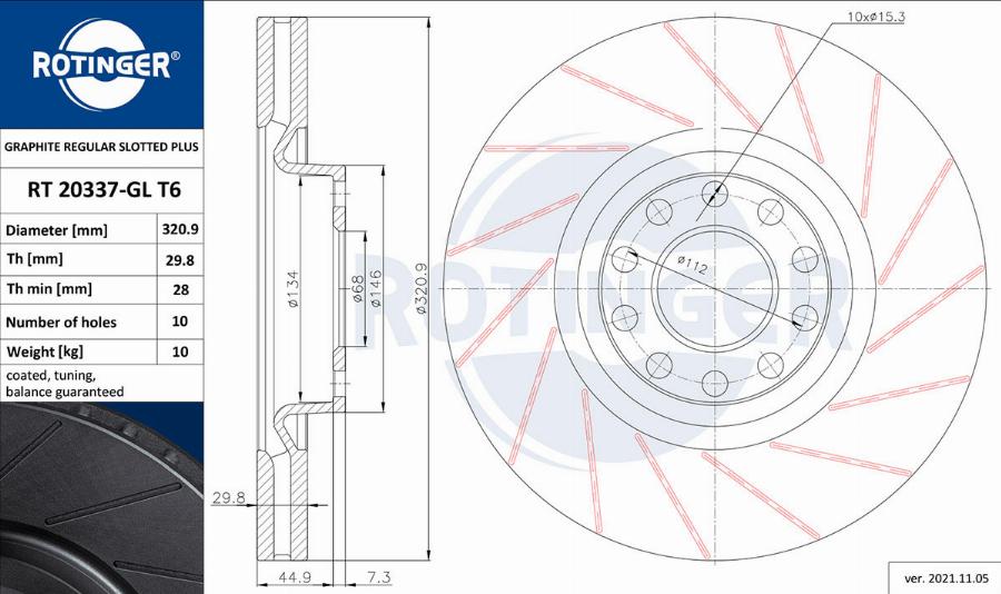 Rotinger RT 20337-GL T6 - Disque de frein cwaw.fr