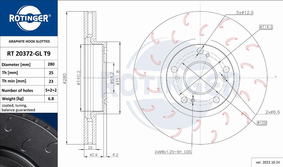 Rotinger RT 20372-GL T9 - Disque de frein cwaw.fr