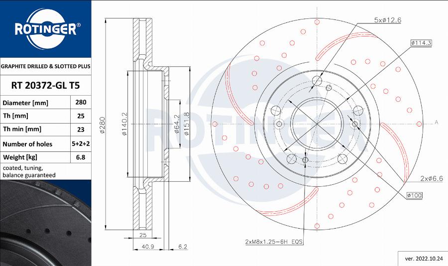 Rotinger RT 20372-GL T5 - Disque de frein cwaw.fr