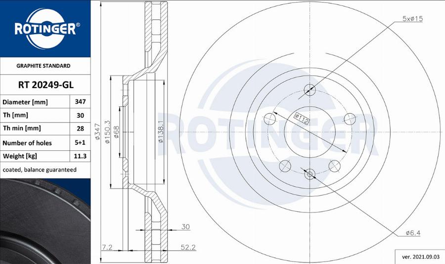 Rotinger RT 20249-GL - Disque de frein cwaw.fr