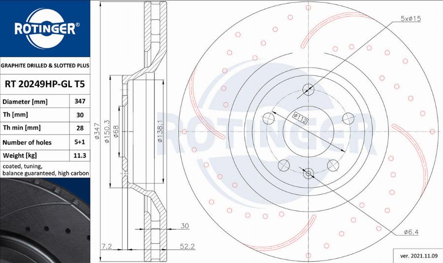 Rotinger RT 20249HP-GL T5 - Disque de frein cwaw.fr