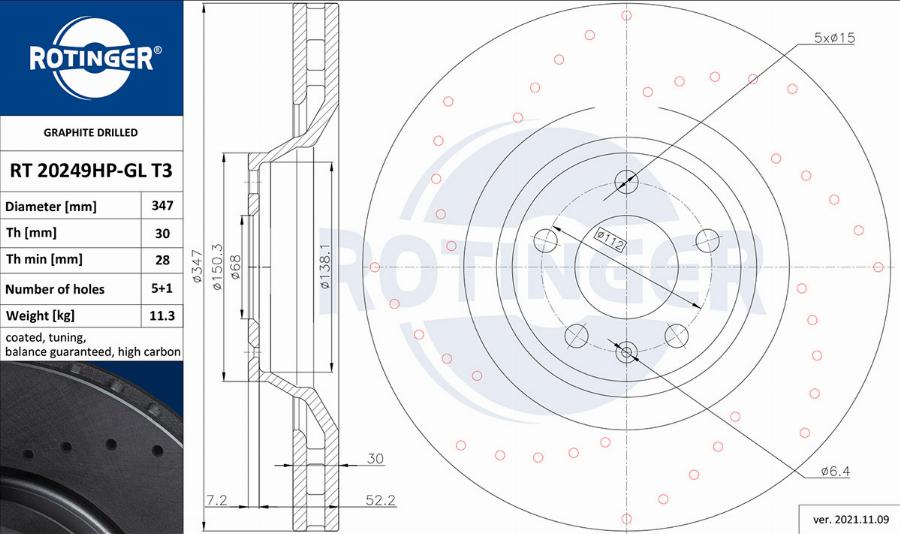 Rotinger RT 20249HP-GL T3 - Disque de frein cwaw.fr